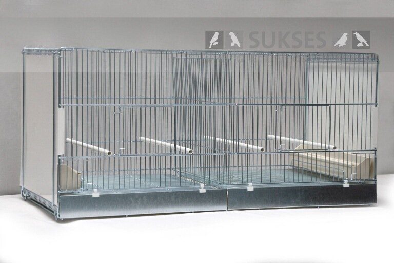 Vluchtkooi 44x120x40 cm (hxbxd) koppelbaar met middenschuif plastic laden en bodemroosters