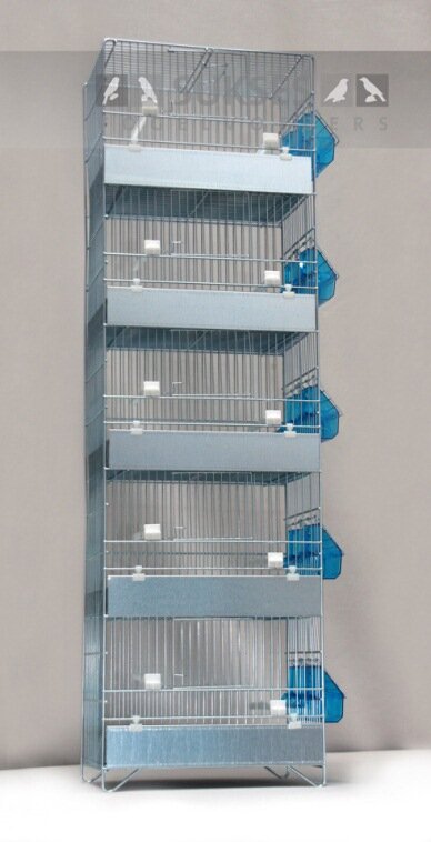 Stapelkooi 5-delig 104x31x20 cm (hxbxd) met ijzeren voorklep laden en bodemroosters