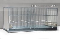 Vluchtkooi 44x120x40 cm (hxbxd) koppelbaar met middenschuif plastic laden en bodemroosters