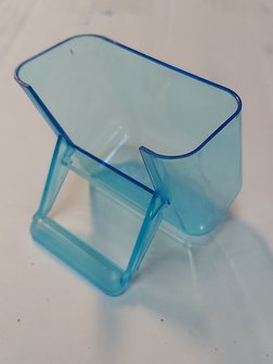 Plastic open voerbakje blauw voor kooiserie 31/1 t/m 55/2