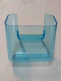 Plastic open voerbakje blauw voor kooiserie 31/1 t/m 55/2