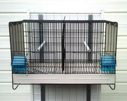 Broedkooi zwart gepoedercoat 34x55x31 cm (hxbxd) met middenschuif plastic lade en bodemrooster