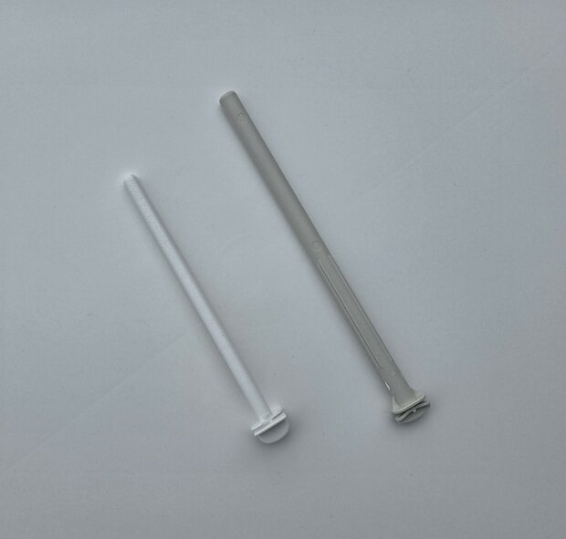 Beige indraai zitstok plastic  